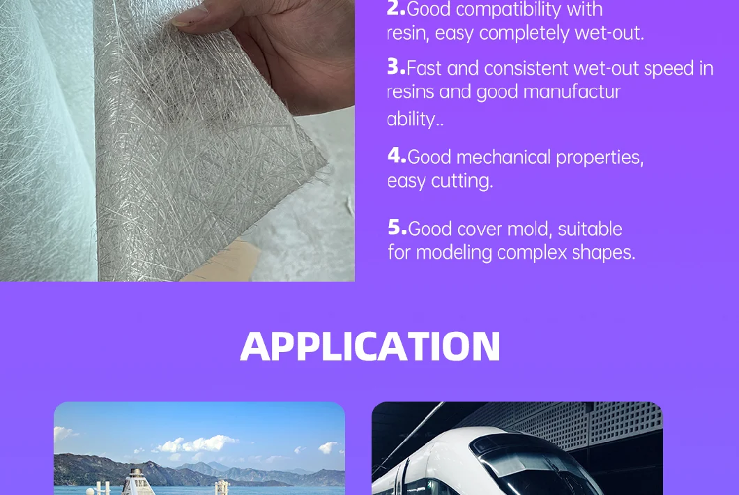 E Glass Fiber Chopped Strand Mat / Fiberglass Cloth Fabric / Woven Roving / Emulsion Powder Fiberglass Mat for Boat Car Hand Lay up FRP Products