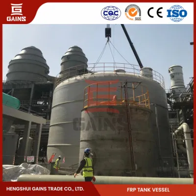 Gains FRP Grand réservoir de stockage d'enroulement fabriquant un enroulement de filament en Chine vertical